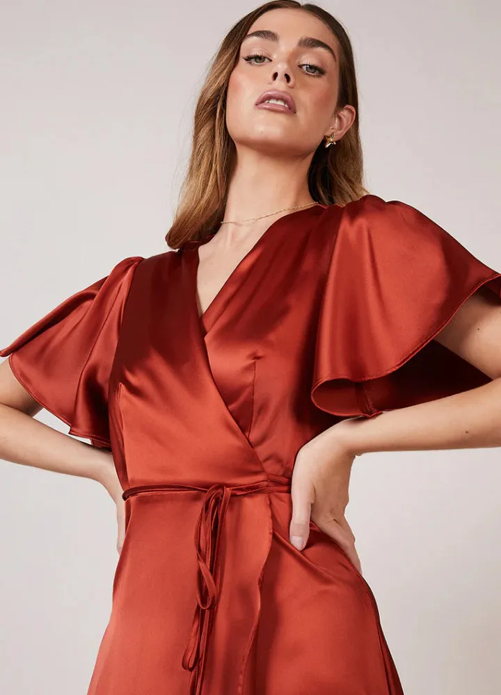 The Florence Waterfall Satin Dress