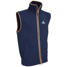 TRI Equestrian Mens Fleece Gilet with Logo Navy