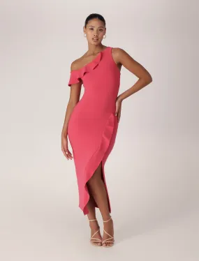 Tyra One Shoulder Ruffle Bodycon Dress