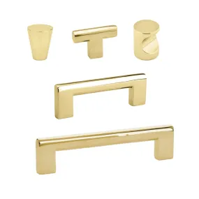 Unlacquered Brass"Luxe" Cabinet Knobs and Drawer Pulls