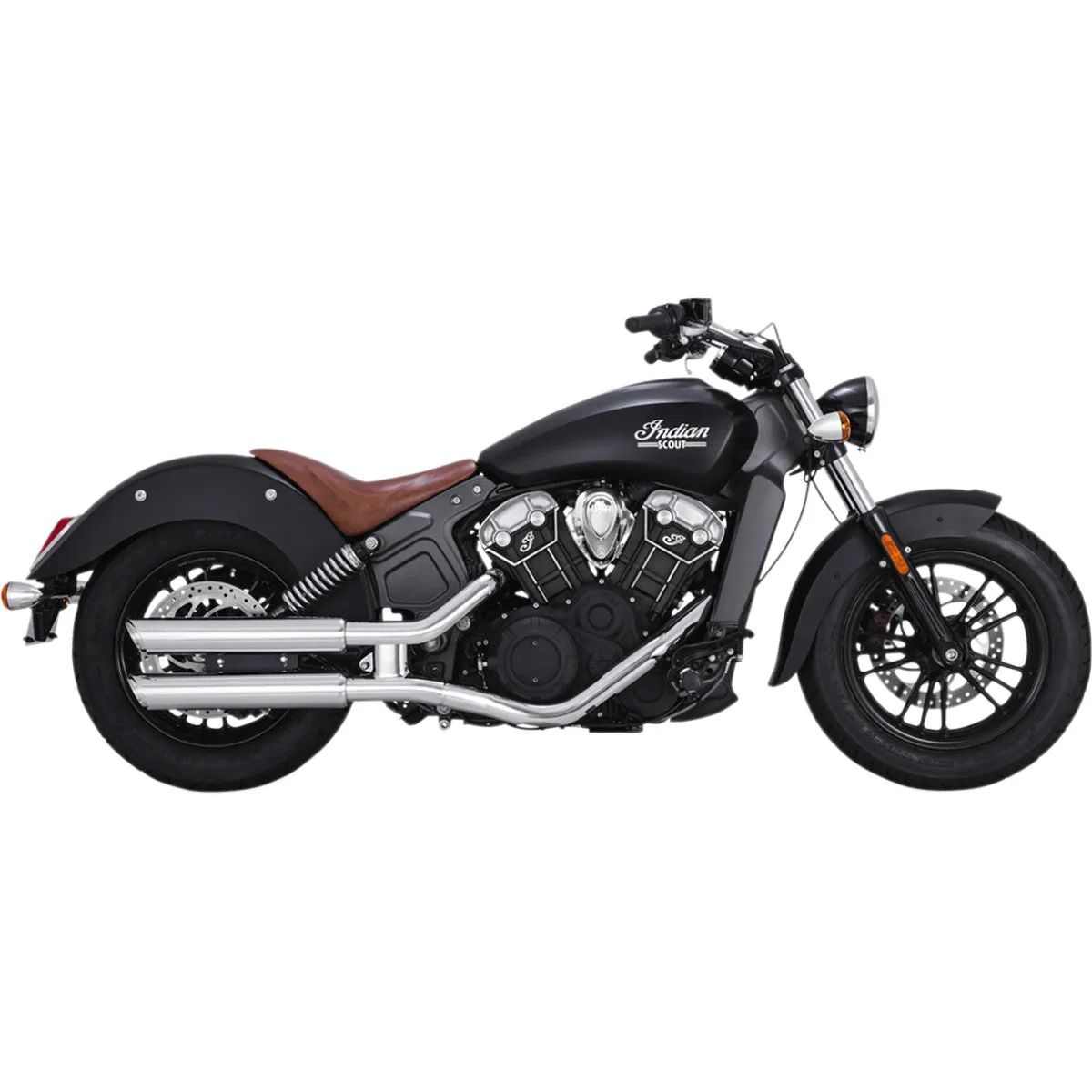 Vance & Hines 18323 PCX Chrome Twin Slash Cut Slip-on Exhaust 2015 up Indian Scout