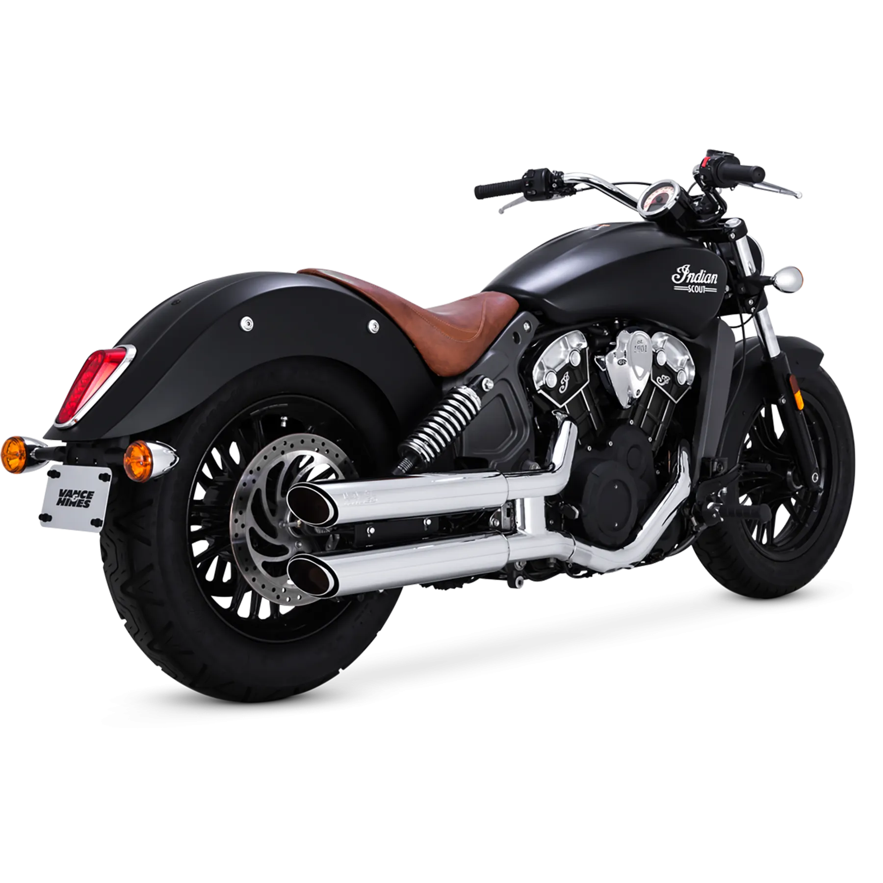 Vance & Hines 18323 PCX Chrome Twin Slash Cut Slip-on Exhaust 2015 up Indian Scout