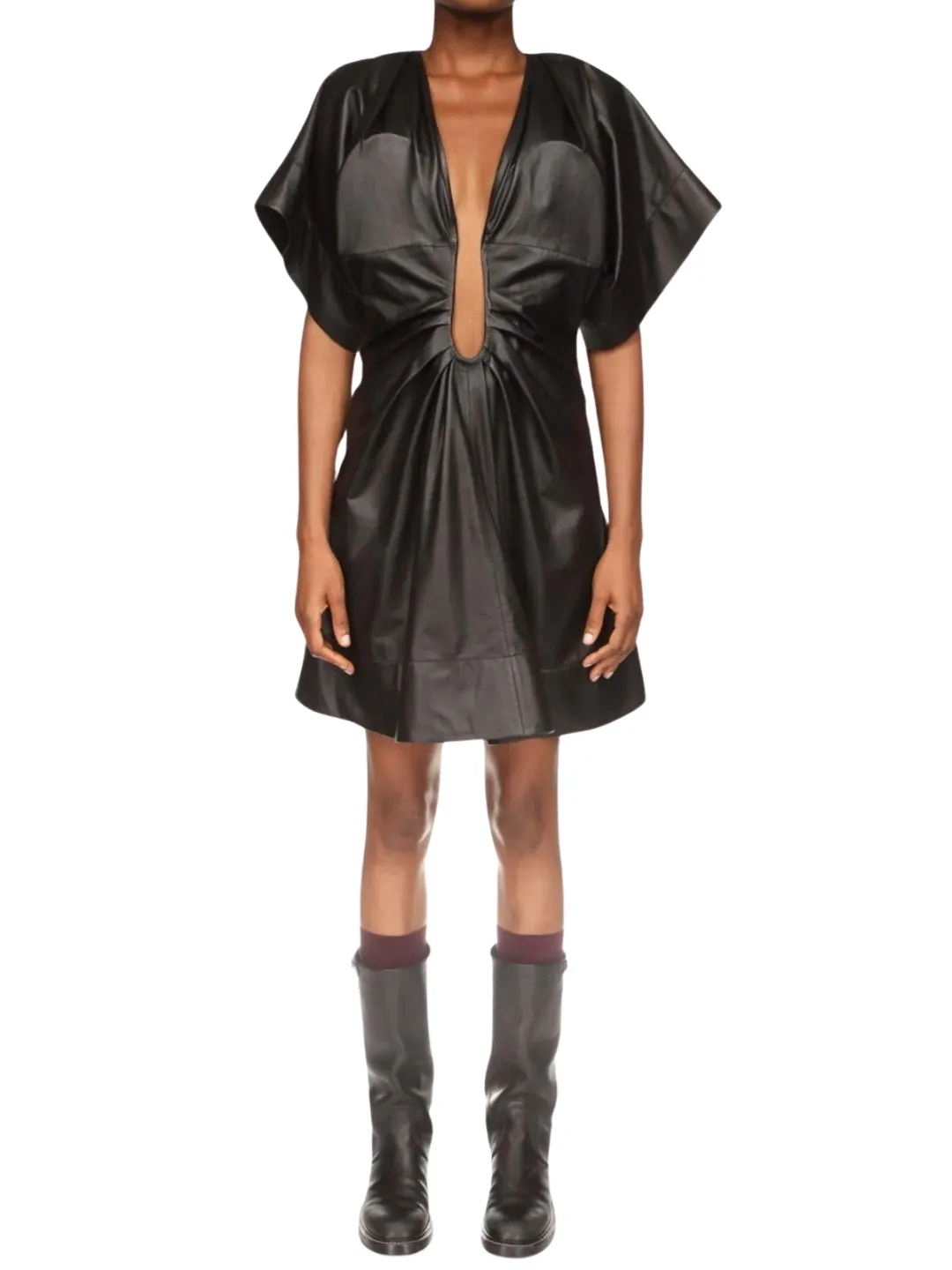 Victoria Beckham STRUCTURED LEATHER T-SHIRT dress