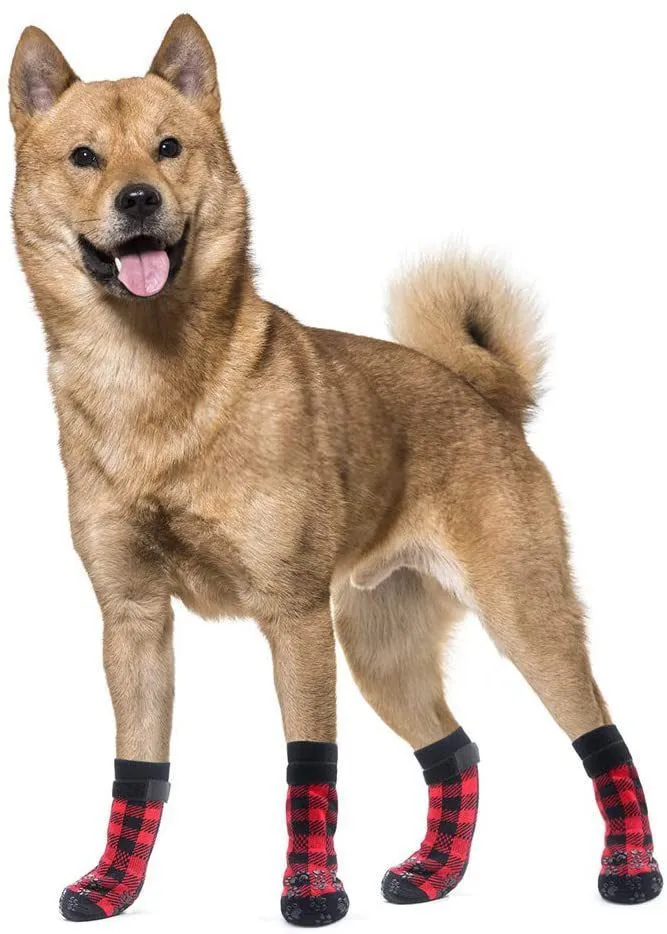 Warm Winter Anti-Slip Socks for Dogs 4 pcs