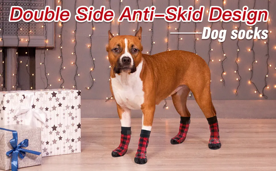 Warm Winter Anti-Slip Socks for Dogs 4 pcs