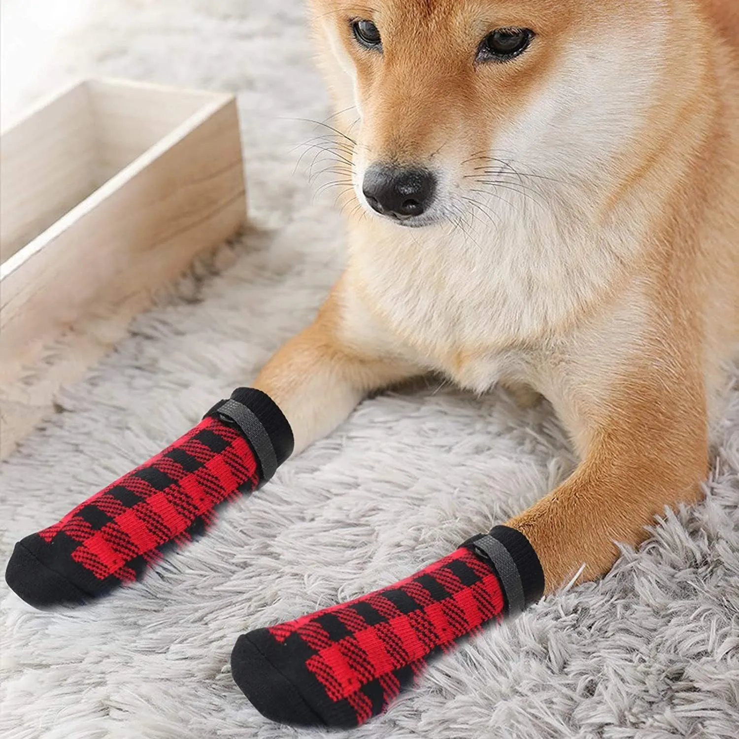 Warm Winter Anti-Slip Socks for Dogs 4 pcs