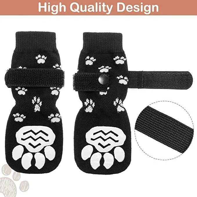 Warm Winter Anti-Slip Socks for Dogs 4 pcs