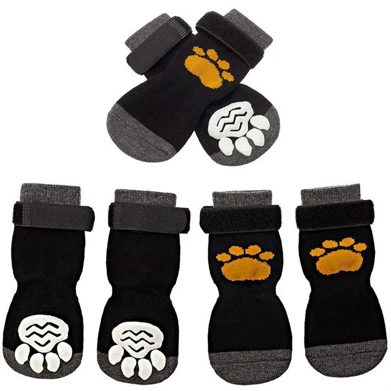 Warm Winter Anti-Slip Socks for Dogs 4 pcs