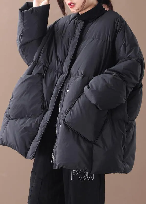 women oversized winter jacket winter coats black Button Down down coat