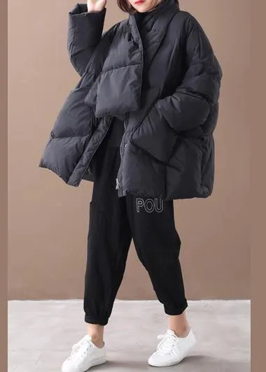 women oversized winter jacket winter coats black Button Down down coat