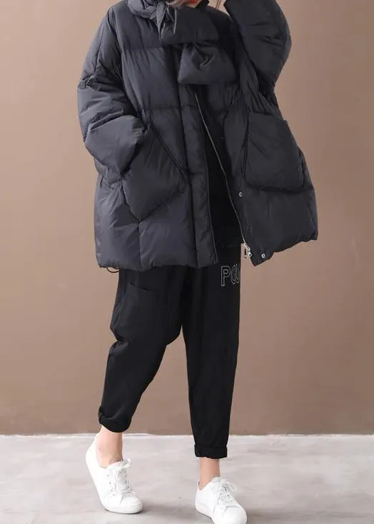 women oversized winter jacket winter coats black Button Down down coat