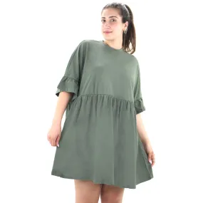 Women's Ruffle Oversized Dress,Olive