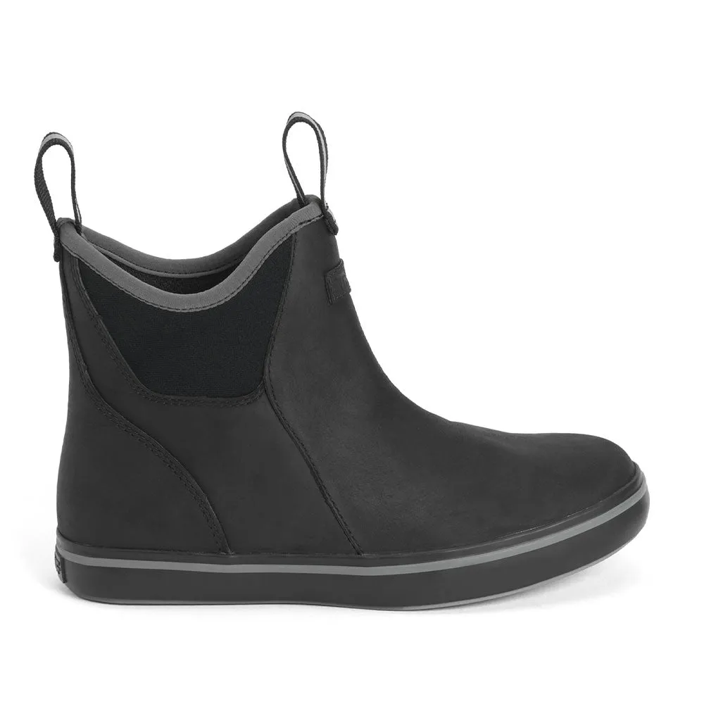 XTRATUF Women's Leather Ankle Deck Boots- Black