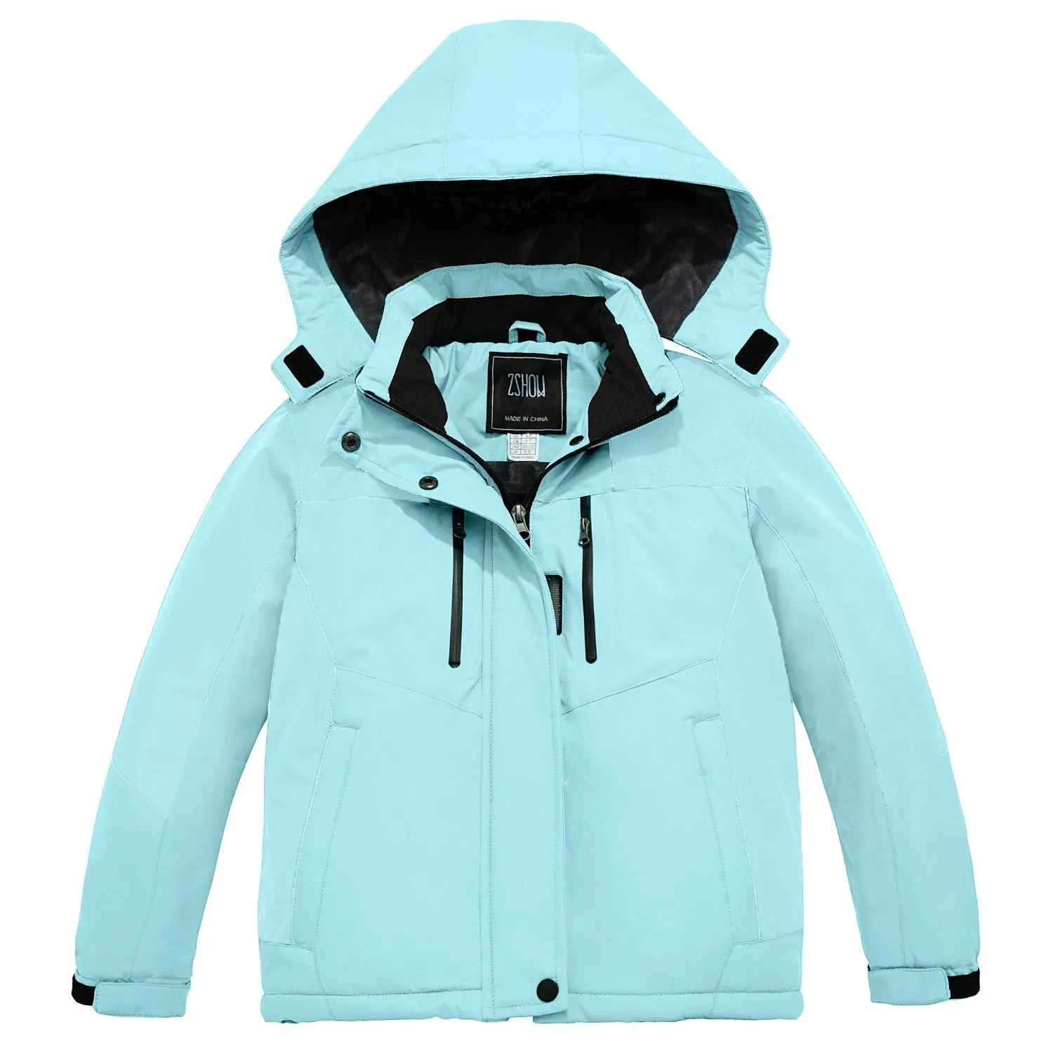 ZSHOW Girls' Waterproof Ski Jacket Fleece Raincoats